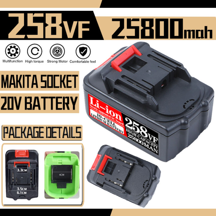 แบตเตอรี่ลิเธียม-20v-แบตเตอรี่-makita-998vf-99800mah-แบตเตอรี่แบบชาร์จไฟได้-แบตเตอรี่สำรอง-เครื่องเจาะเลื่อยไฟฟ้าสำหรับเครื่องบด-makita-battery