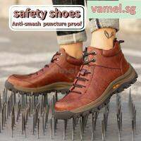 VAMEL Men Outdoor Boots Waterproof And No-Slip Safety Shoes Male Anti-Stab Steel Toe Work Boots Plus Size38-46 jD52