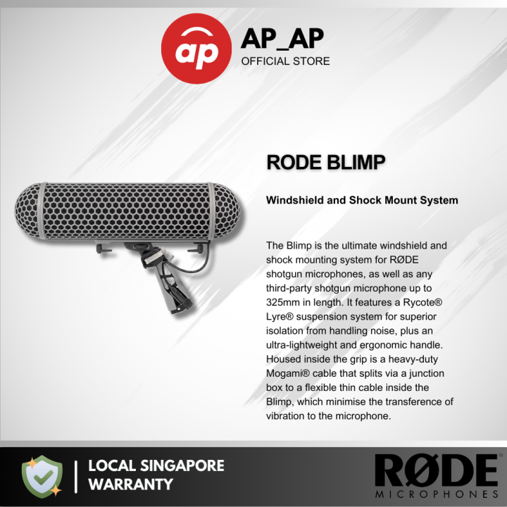 Rode Blimp Windshield and Rycote Shock Mount Suspension System for