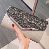 2022 NEW PU Leather Luxury Women Evening Bags Sequins Clutch Party Dinner Bag Lady Dress Shoulder for Mobile Phone Purse Handbag