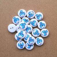 50PCs 15mm Wood Buttons For Needlework Handicraft 2 Holes Fish Pattern Buttons For Clothing Patchwork DIY Craft B20528 Haberdashery