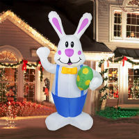 Easter Inflatable LED Glowing Rabbit Garden Yard Decoration Happy Easter Rabbit Kids Gift Toy Home Outdoor Cute Bunny Or.naments.