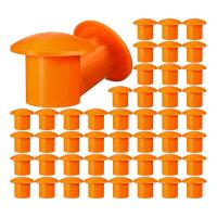 100 Pcs Plastic Safety Caps for Rebar 3 to 7, Orange Color, 2.36 X 2.17 X 1.5 Inches