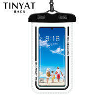 กระเป๋าโทรศัพท์กันน้ำ TINYAT (2แพ็ค) ถุงแห้งเคสโทรศัพท์อเนกประสงค์เซลล์ใต้น้ำ IPX8สำหรับการพายเรือคายัคชายหาดเดินทางสามารถใส่ได้กับ iPhone อุปกรณ์แอนดรอยด์ถึง7.2"