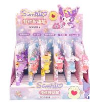 6-36Pcscartoon Sanrio Kuromi Melody ปากกาเจลแบบกดลูกบอลกลิ้งปากกาเขียนลายเซ็นจี้ปากกาขายส่ง