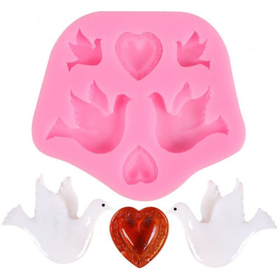 8.2*7.3cm Silicone Mold Clay Sugarcraft Fondant Cake Decorating Tools Love Chocolate Resin Cartoon Pigeon Moulds 8.2*7.3cm