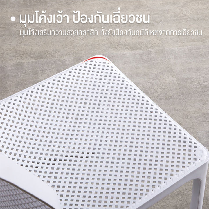 เก้าอี้สไตล์นอร์ดิก-เก้าอี้พลาสติกแข็งขึ้นรูป-ดีไซน์พนักพิงกว้าง-นั่งสบาย-ระบายอากาศ-รับน้ำหนัก-150-kg