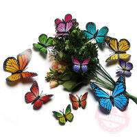 【CW】12pcsset PVC Simulation Monarch Butterfly 3D Decoration Butterfly Wedding Festival Birthday Party Beautification Creative Decor