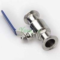 3/4" 19mm 304 Stainless Steel Sanitary Tri Clamp Ball Valve 2 Way 50.5mm For Homebrew Diary Product