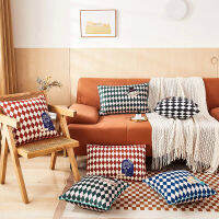 ANordic สไตล์ Checkerboard โซฟาหน้าแรกหมอนรถหมอน Modern Simple Headrest เบาะรองนั่งหมอน Decor HomeM