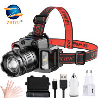 T51 Induction Headlamp Rechargeable LED Headlight 2000mah Super Bright Flash Head Light Waterproof Camping Hunting Torch