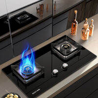 ฝังตัวดุร้ายเตาแก๊สครัวเตาแก๊สแผงกระจกนิรภัย Cooktop เตาก๊าซธรรมชาติเหลวประหยัดพลังงาน2เตา