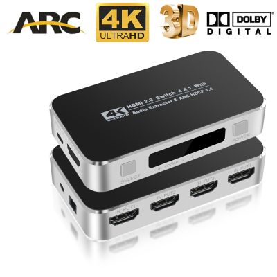 ตัวสลับ2.0 HDMI 4K 60Hz HDMI 2.0สาย Audio ไฟเบอร์ออพติคดิจิตัลตัวแยกตัวแปลงและตัวดึง Spdif HDCP 2.2สำหรับ PS4 Pro DVD แล็ปท็อป PC