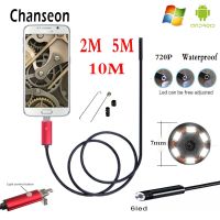 Endoskopi 7Mm HD 2M 5M 10M USB Android 2 In 1 Adaptor Inspeksi Tabung Telepon Kamera Endoskopi OTG IP67 Endoskopi Tahan Air