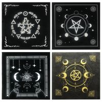 Corinada Tarot Card Tablecloth Pentagram Divination Altar Cloth Board Game Fortune Astrology Pad Foldable 49x49cm for Solitaire