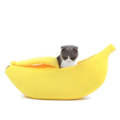 Banana Shaped Cat Bed Dog House Warm Cozy Puppy Cushion Kennel Portable Soft Pet Sofa Cute Sleeping Bag Funny Basket for Cats