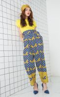 WINAWA MIKIYA PANTS - African Relaxed Wrap Style Pants กางเกงผูกเอว กางเกงขายาว กางเกงเอวสูง กางเกงลายแอฟริกัน กางเกงผูกข้าง กางเกงผูกหน้า กางเกงทูโทน