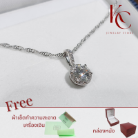 จี้เพชร Moissanite  1 กะรัต พร้อมใบรับรอง GRA ตัวเรือนเงินแท้ 92.5% ชุบทองคำขาว พร้อมสร้อย / Earring metal Silver 925 gem type Moissanite GRA certificate