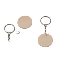 100 Pcs wood Round Wooden Discs with Keychain Wood Tags with Hole Reminder Record Calendar Wood Chips DIY Crafts