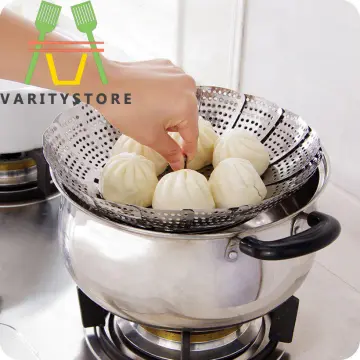 Folding Lotus Steamer Retractable Plastic Food Steaming Basket Fruit  Vegetable Vapor Cooker Dish Steamer Drain Rack