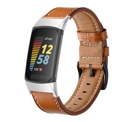 Leather Wrist Strap For Fitbit Charge 5 Band Smart Watch Accessorie For Fitbit Charge 4 Smart Wristband Strap Replacement Bands