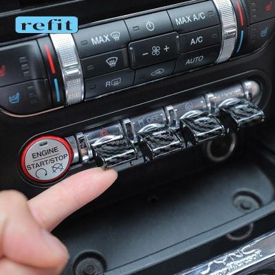 ☸ Car Central control panel button decoration cover For 15-20 Ford Mustang Car Interior modification