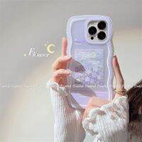 [Small M trend phone case][เคสโทรศัพท์เทรนด์เล็กๆน้อยๆ] A15 A93 A15s A9 A78 OPPO A16s A31 A17 A57 A94 A76 A12 A5s A96 A5 A95 A16 A54 A72 Reno 7 6 A52 A16K เคสโทรศัพท์ F9 F11 Ins แฟชั่นสีม่วงอ่อนดอกไม้หยักขอบฝาครอบป้องกันเลนส์