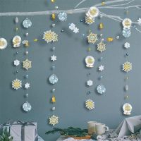 【hot】✒☫❖  Gold Paper Cone Garlands for Frozen Decorations Birthday Banners