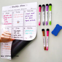 A3Size Dry Erase Magnetic Weekly&amp;Monthly Planner Calendar Whiteboard Message fridge memo magnet lose weight Bulletin White Board