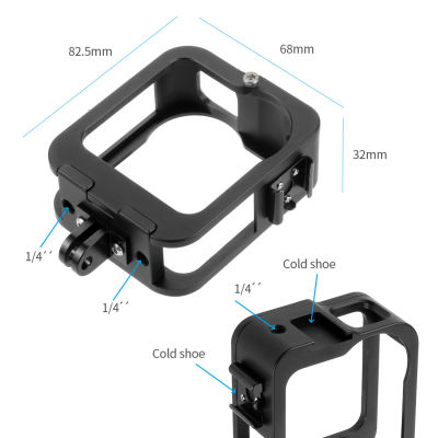 อลูมิเนียม CNC ฝาครอบป้องกัน360 VR กล้องพาโนรามากรงสำหรับ Gopro Max กรอบที่ถอดออกได้อย่างรวดเร็วที่วางจำหน่ายกรณีที่มีรองเท้าเย็นเมา