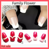 Family Flower Flash Sale 10แผ่นสติกเกอร์เล็บเคล็ดลับฝรั่งเศสคู่มือรูปลอกกระดาษอะคริลิคทำเล็บยูวี