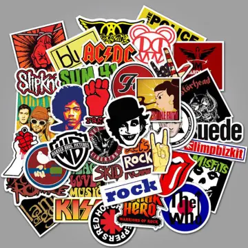 50 Rock Band Stickers Punk Music Heavy Metal Bands Decal Sticker Lot Classic