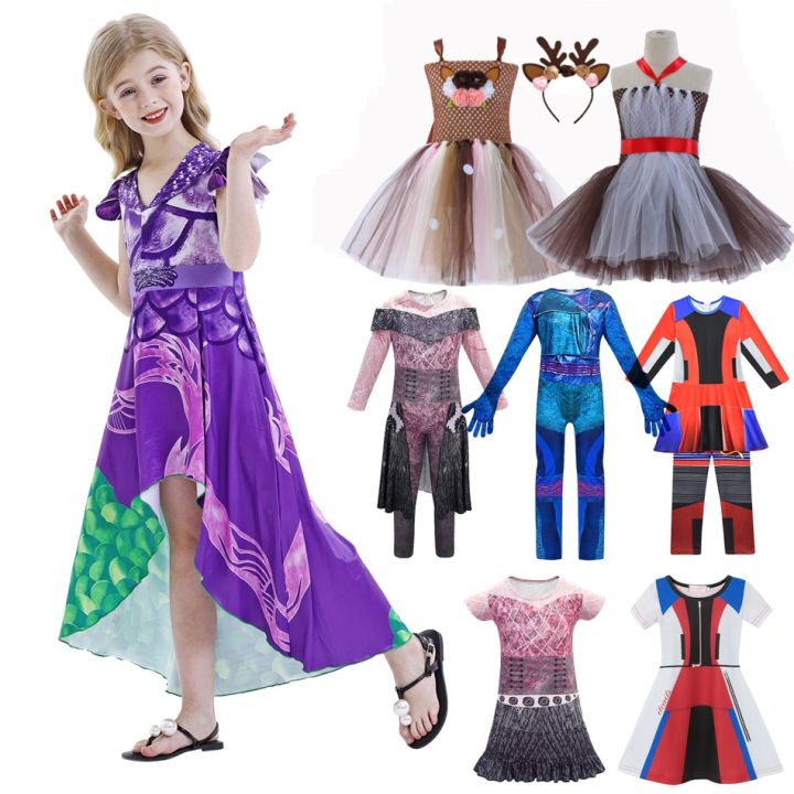 descendants-3-mal-evie-audrey-bertha-cosplay-costume-girls-halloween-clothes-for-kids-children-party-fancy-dress