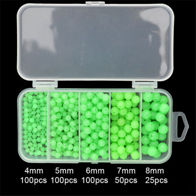 375pcs/set Round Glow Green Fluorescent Fishing Luminous Beads