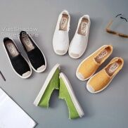 Slip on cói nữ - Giày lười vải nữ cao cấp - Vải thô 4 màuvà- Mã SP 310