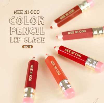นิ โค ลิปกลอส ทรงดินสอ NEE CARA  NEE Ni Coo Color Pencil Lip Glaze #NC13