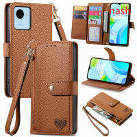 เคสโทรศัพท์กันกระแทกสำหรับ Realme C30ป้องกันเลนส์ C33 C30s ไม่ติดลายนิ้วมือ RFID ป้องกันแม่เหล็กเป็นมิตรกับผิวปกหนังสายคล้องกระเป๋าสตางค์