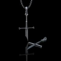 New Lord Necklace The Rings Power Flame of the West Silver Plated Broken Sword Pendant for Movie Fan Jewelry Gift