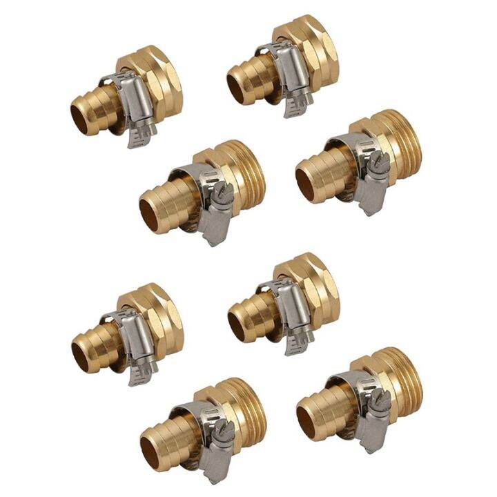 4 Sets 5/8 Inch Water Hose Mender End Fitting Splicer Mender Garden