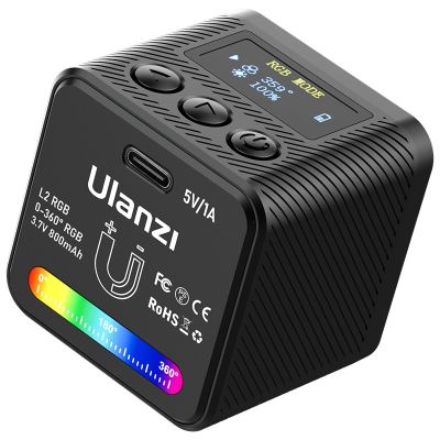 VIJIM Ulanzi L2 RGB Mini Magnetic Video Light for Gopro Hero 10 9 7 5 4 DSLR LED Camera Light With Honeycomb Diffuser lamp Kit Phone Camera Flash Ligh