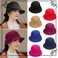 DFBBGHY สาวๆ หมวกชาวประมงหมวก หมวกปีกกะลา Fedora หมวกโบสถ์ bowler Cloche หมวกผู้หญิงย้อนยุควินเทจ หมวกอบอุ่นในฤดูใบไม้ร่วงและฤดูหนาว หมวกถังสักหลาดขนสัตว์