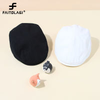 หมวก Topi Baret Bayi สีทึบหมวกเบเร่ต์หมวกถักไหมพรมสำหรับเด็กฤดูร้อนสำหรับเด็กหญิงเด็กชายเกาหลีเรียบง่ายเด็กวัยหัดเดิน