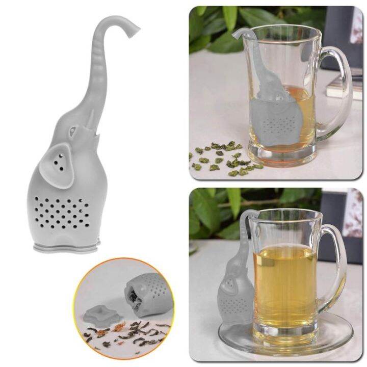 high-end-cups-สัตว์ชา-infuser-น่ารักช้างขนาดเล็กซิลิโคนกรองชากาแฟหลวมใบกรองกระเป๋าแก้วกรอง-d-iffuser-อุปกรณ์ชา