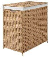 NATTGIBBA Laundry basket, willow/handmade, 100 l