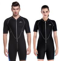 ZZOOI 2mm Neoprene Wetsuits Men Women Swimwear Short Sleeve One-Piece Thicken Swimsuit Water Sports Diving Surfing Wet Suits