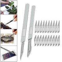 20Pcs เหล็กคาร์บอน Scalpel ใบมีด2Pc Handle DIY ตัด PCB Repair Precision Instrument สำหรับแผลขนาดเล็ก Scalpel เครื่องมือ