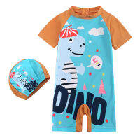 Boy swimwear with cap suit surfing Wear Shark swimming suit infant toddler kids children Sunscreen beach bathing Suit