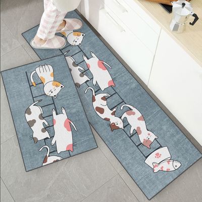 Cartoon Cat Dog Pattern Living Room Rugs Non-Slip Home Entrance Carpet Door Mat Hallway Bedroom Bathroom Mat Kitchen Floor Mat