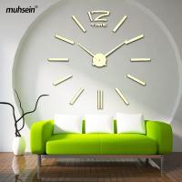 ZZOOI Muhsein Mute Wall Clocks Fashion Home Decor Clock 3D DIY Big Watches Acrylic Mirror Wall Sticker Clock For Liveing Room Office