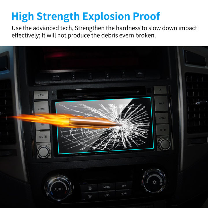 รถนำทาง-gps-ป้องกันหน้าจอภายในกระจกหน้าจอสัมผัสฟิล์มป้องกันอุปกรณ์รถยนต์สำหรับมิตซูบิชิปาเจโร